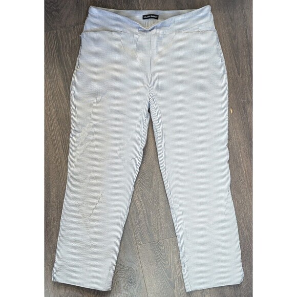 HILARY RADLEY Women's Pull on Capris Size 32x25 Blue and White (363) - Picture 1 of 3